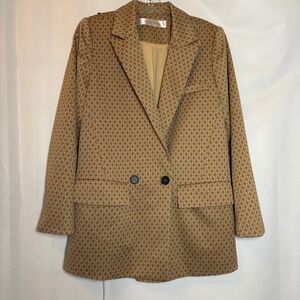 NWT ESQUALO Diamond Print Blazer Jacket Womens 6 Dutch Made Old Money Academia